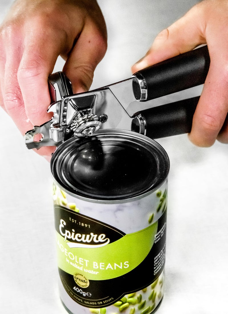 Master Class MasterClass MCSGNWCO Can Opener with Soft Grip Handles, Stainless Steel, 19 cm, Black - Image 2