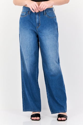 Women Relaxed Fit Medium Washed Wide Leg Inseam  Non-stretchable Jeans, Blue - pzsku/Z58CF85DE46A7E38BAFA8Z/45/1747577187/a7d5f5cd-5a5f-4837-9b2e-cbf381864186