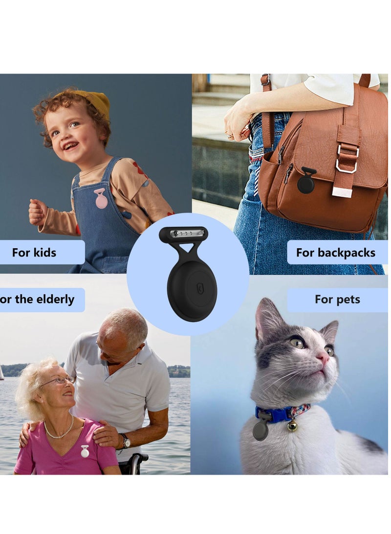 إينوشا غلافي AirTag بمشبك - 2 قطعة من السيليكون المرن مع حزام مفتاح إضافي، مثالي للأطفال وكبار السن والأمتعة - Image 2