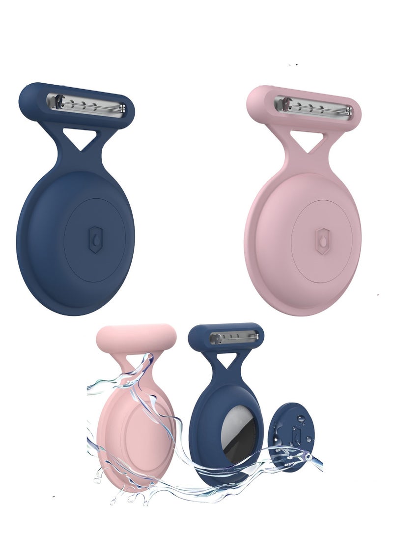 إينوشا غلافي AirTag بمشبك - 2 قطعة من السيليكون المرن مع حزام مفتاح إضافي، مثالي للأطفال وكبار السن والأمتعة - Image 1