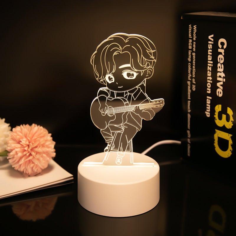 Creative 3D Night Light Type-C Interface Acrylic Table Lamp Bedside Atmosphere Lamp Corporate Event Gift - Image 1
