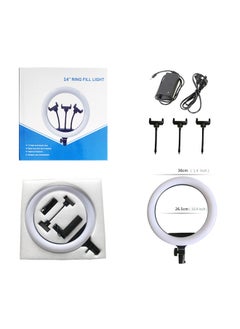 General 18-inch Fill Light High Brightness High Display Value LED Mobile Phone Three-color Lighting Beauty Photography Light Live Light-Light Source Color:14 Inch Adapter  - Image 1