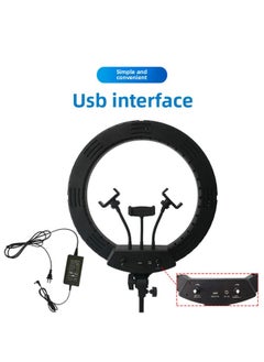 General 18-inch Fill Light High Brightness High Display Value LED Mobile Phone Three-color Lighting Beauty Photography Light Live Light-Light Source Color:14 Inch Adapter  - Image 3