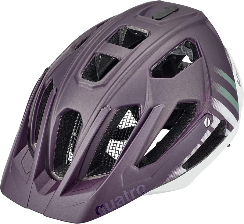 UVEX خوذة دراجة Uvex Quatro CC، مقاس 56-61 سم، لون برقوقي-أبيض غير لامع - Image 1