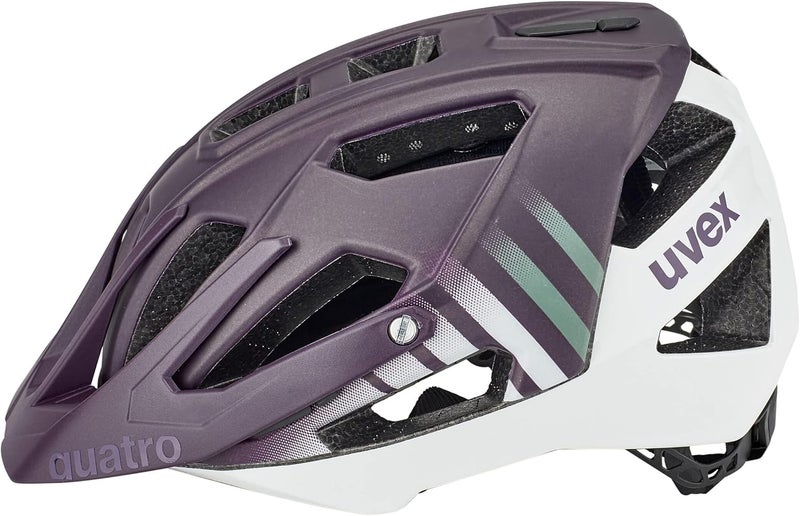 UVEX خوذة دراجة Uvex Quatro CC، مقاس 56-61 سم، لون برقوقي-أبيض غير لامع - Image 3