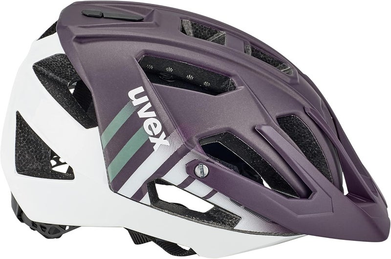 UVEX خوذة دراجة Uvex Quatro CC، مقاس 56-61 سم، لون برقوقي-أبيض غير لامع - Image 4