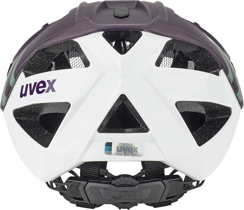 UVEX خوذة دراجة Uvex Quatro CC، مقاس 56-61 سم، لون برقوقي-أبيض غير لامع - Image 5