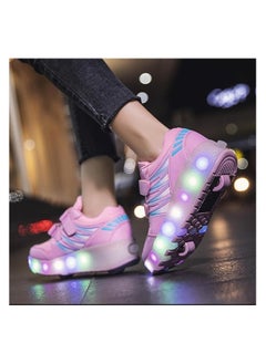 Generic Roller Shoes Sneakers,Roller Skates for Kids,Skates Shoes with Wheels LED Light for Kids (Pink)  - Image 5