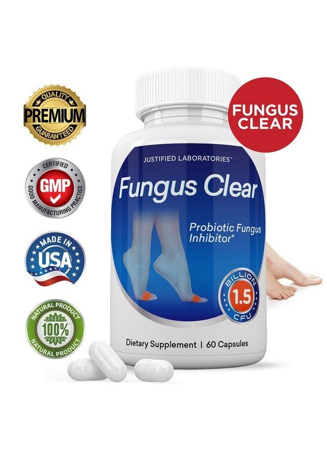 Justified Laboratories - Fungus Clear Pills 1.5 Billion Cfu Probiotic Supports Strong Healthy Natural Clear Nails 60 Capsules - Image 1