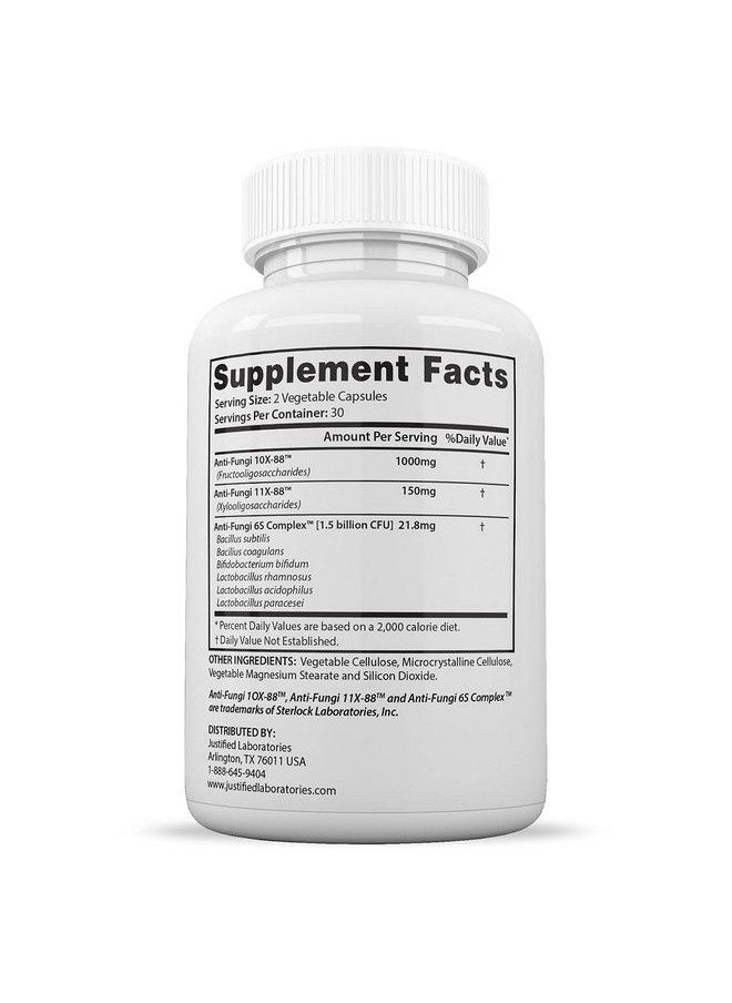 Justified Laboratories - Fungus Clear Pills 1.5 Billion Cfu Probiotic Supports Strong Healthy Natural Clear Nails 60 Capsules - Image 1
