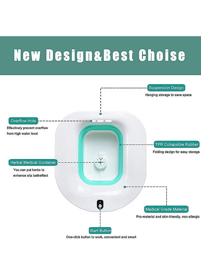Arabest - Electric Sitz Bath for Hemorrhoids，Sitz Baths for Postpartum Care, Sitz Bath Tub for Postpartum Care Ease, Foldable Sits Bath Tub Soak  (Spout) - Image 1