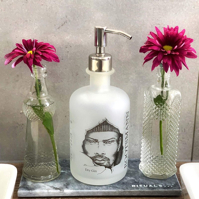 Altglas Upcycling Soap Dispenser Pump Head 'Budapest' with 3 Silicone Stoppers Fitting Ring Set for All Bottle Openings With Diameter 18-23mm (Silver Chrome) - Image 2