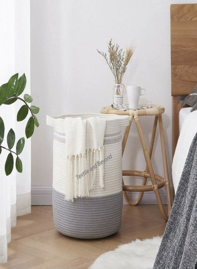 Textile and Beyond منظم تخزين كبير من الحبال من Textile and Beyond Boho Home Decor - سلة من الجوت للفواكه، الغسيل، الألعاب، سلة الهدايا، صينية أطفال، منظم دلو لغرفة المعيشة والمطبخ والحمام (2.22 كجم) - Image 3