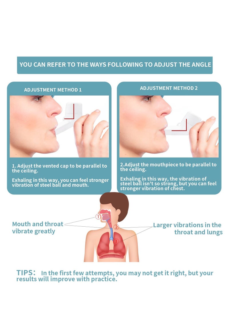 جهاز إزالة المخاط لتنفس الرئة الطبيعي، مدرب تنفس محمول. يساعد علاج OPEP على فتح مجرى الهواء وإزالة المخاط بشكل فعال، مما يعزز صحة الرئتين والمجرى الهوائي. - Image 5