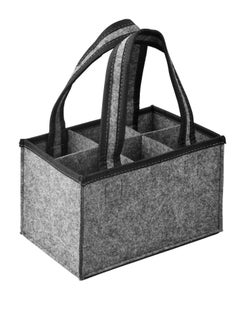 Felt Wine Tote Bag for 6 Bottles Portable Bottle Carrier with Divider Reusable Storage Bags Holder Picnic Camping Travel Party 24x15x15cm
