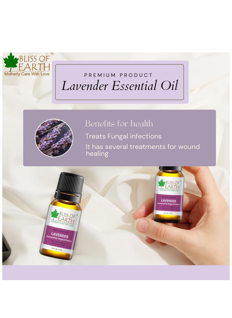 BLISS OF EARTH Bliss Of Earth Pure Lavender Essential Oil & Rosemary Natural Essential oil Combo 10ml Therapeutic Grade Pack of 2  - Image 3