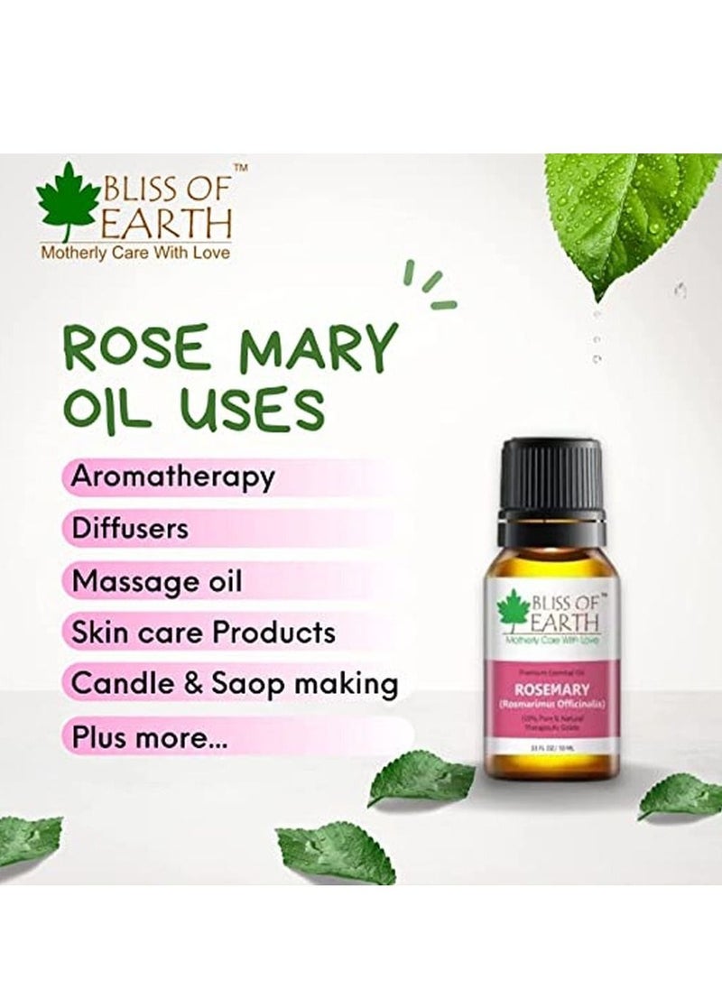 BLISS OF EARTH Bliss Of Earth Pure Lavender Essential Oil & Rosemary Natural Essential oil Combo 10ml Therapeutic Grade Pack of 2  - Image 4