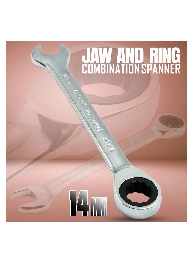 تولز مجموعة الفك والحلقة مقاس المفك: 14 مم مصنوع من فولاذ الكروم والفاناديوم - Image 1