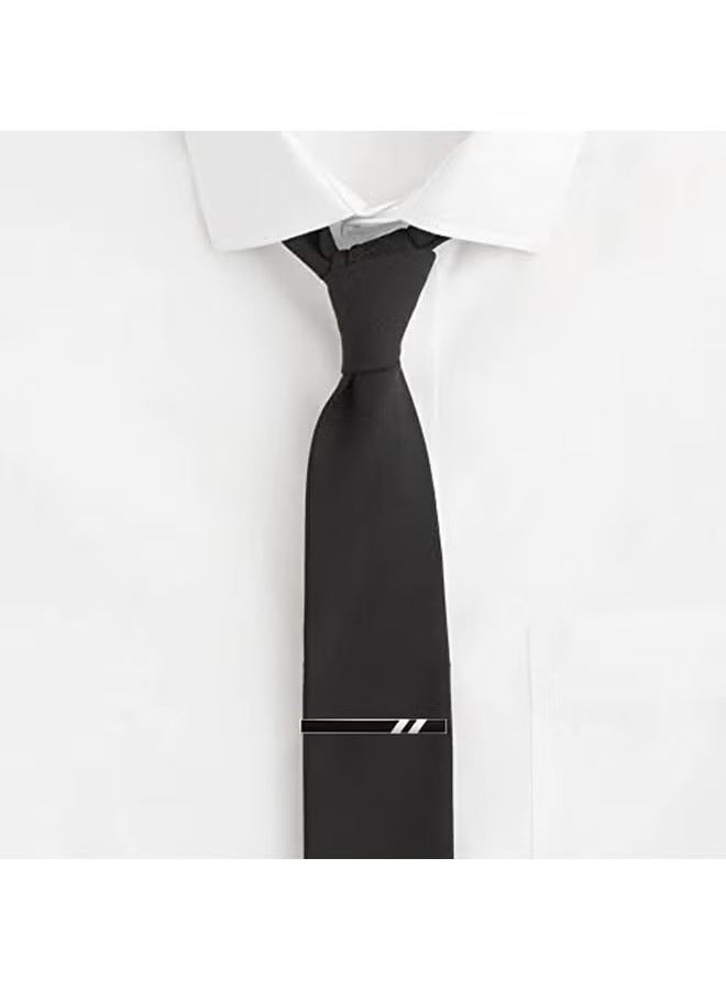 Unewshi Tie Clips for Men, 4 Pack Classic Tie Clip Silver Necktie Tie Bar Pinch Clips Suitable for Wedding Anniversary Business and Daily Life 5.8cm  - Image 3