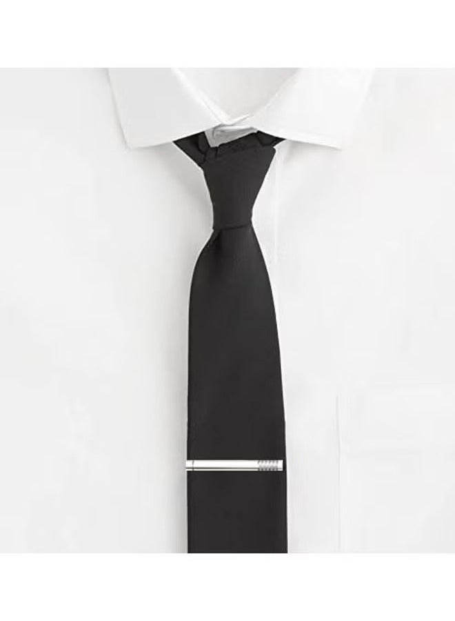 Unewshi Tie Clips for Men, 4 Pack Classic Tie Clip Silver Necktie Tie Bar Pinch Clips Suitable for Wedding Anniversary Business and Daily Life 5.8cm  - Image 2