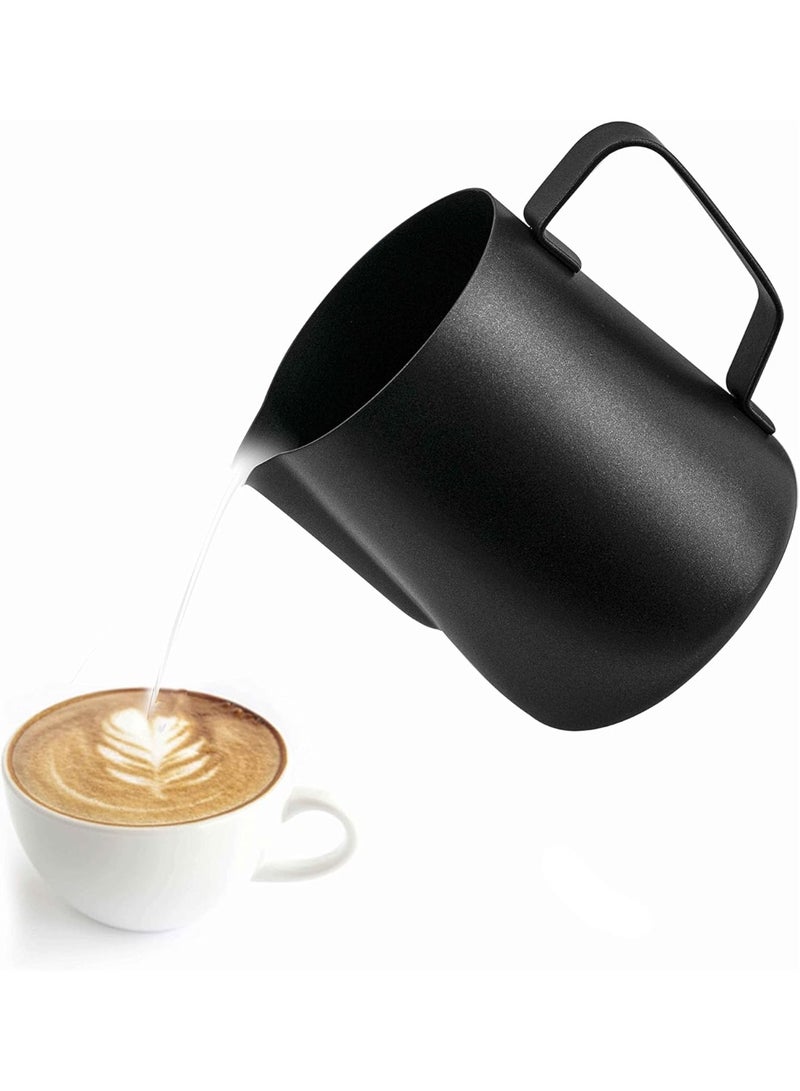 Beauenty Stainless Steel Espresso Coffee Pitcher Kitchen Home Craft Scale Coffee Latte Milk Frothing Jug , (Black, 350ml) - Image 2