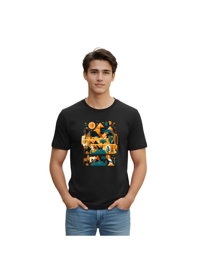 PRINTSHOP4ME Egypt Adult Men’s T-Shirt–Soft Cotton Round Neck T-Shirt With Short Sleeves–Comfortable Tee For Travel And Everyday Use–Egypt Printed Design For Casual Wear - Image 1