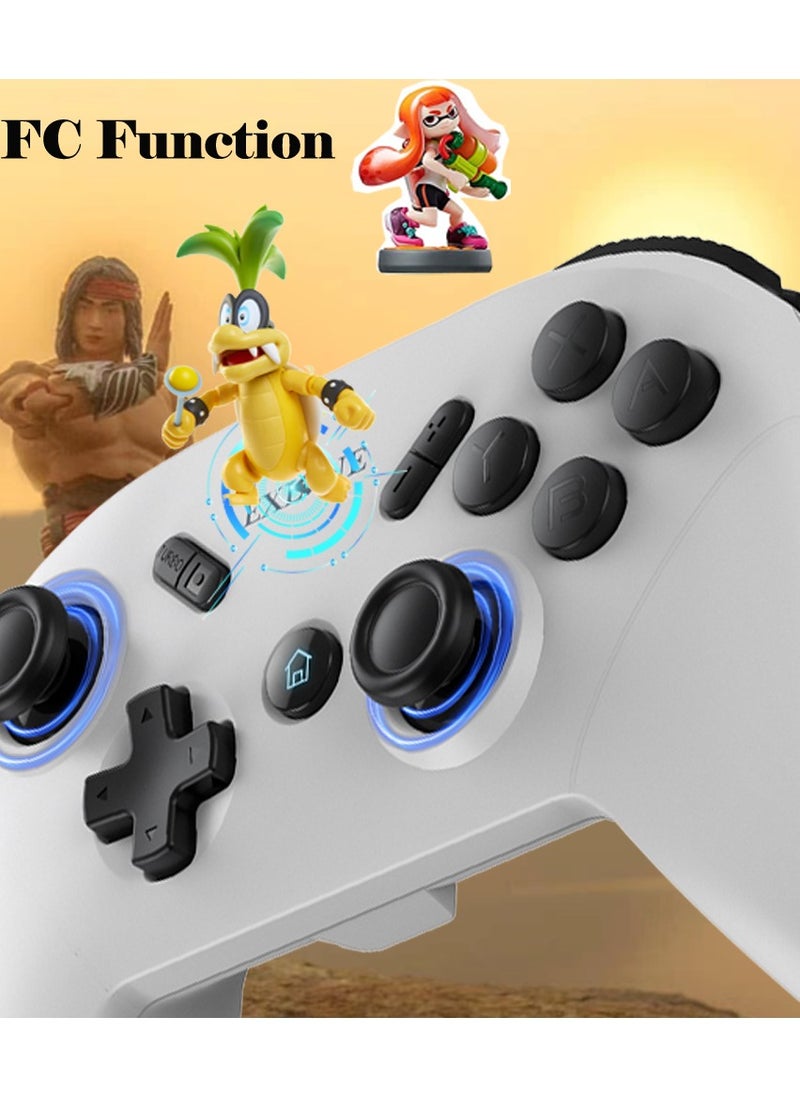 Exlene Wireless Switch Pro Controller for Nintendo Switch/Switch Lite/PC/IOS/Android/Steam, Wake Up, Adjustable Vibration  Turbo, Motion Control