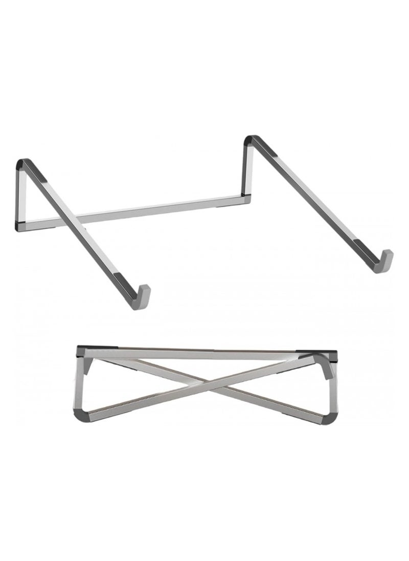Generic Aluminum Alloy Folding Laptop Stand V3.3 With Adjustable Design And Ergonomic Air-Ventilated Compatible With Various Of Devices 250x250x74 Mm - Silver  - Image 4