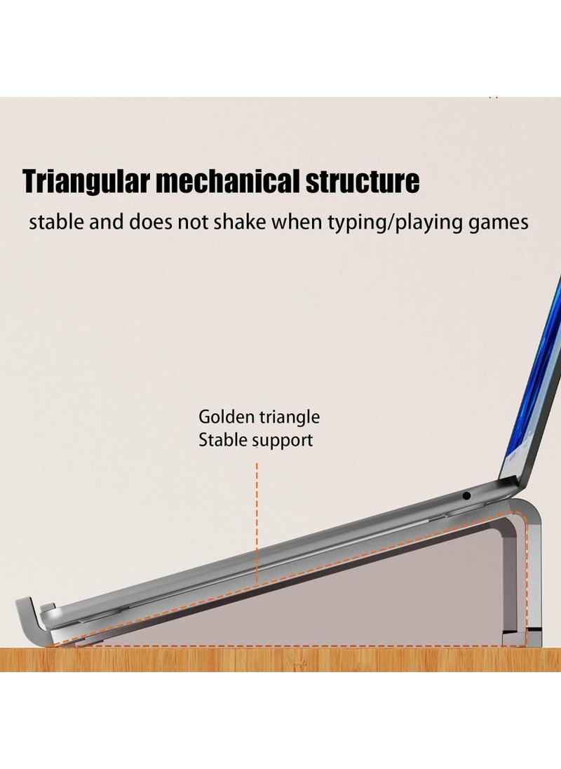 Generic - Aluminum Alloy Folding Laptop Stand V3.3 With Adjustable Design And Ergonomic Air-Ventilated Compatible With Various Of Devices 250x250x74 Mm - Silver - Image 1