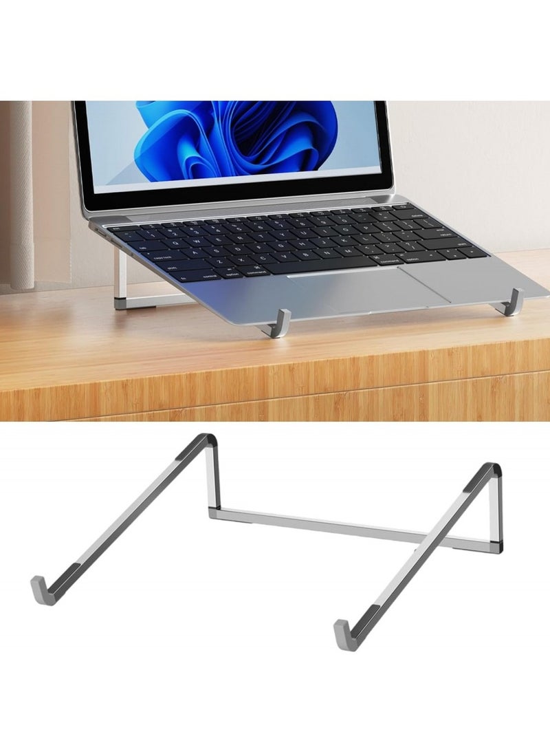 Generic - Aluminum Alloy Folding Laptop Stand V3.3 With Adjustable Design And Ergonomic Air-Ventilated Compatible With Various Of Devices 250x250x74 Mm - Silver - Image 1