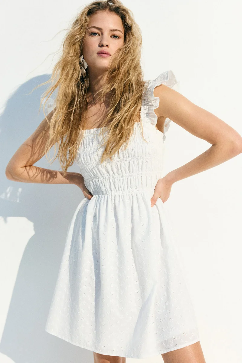 H&M Smocked broderie anglaise dress