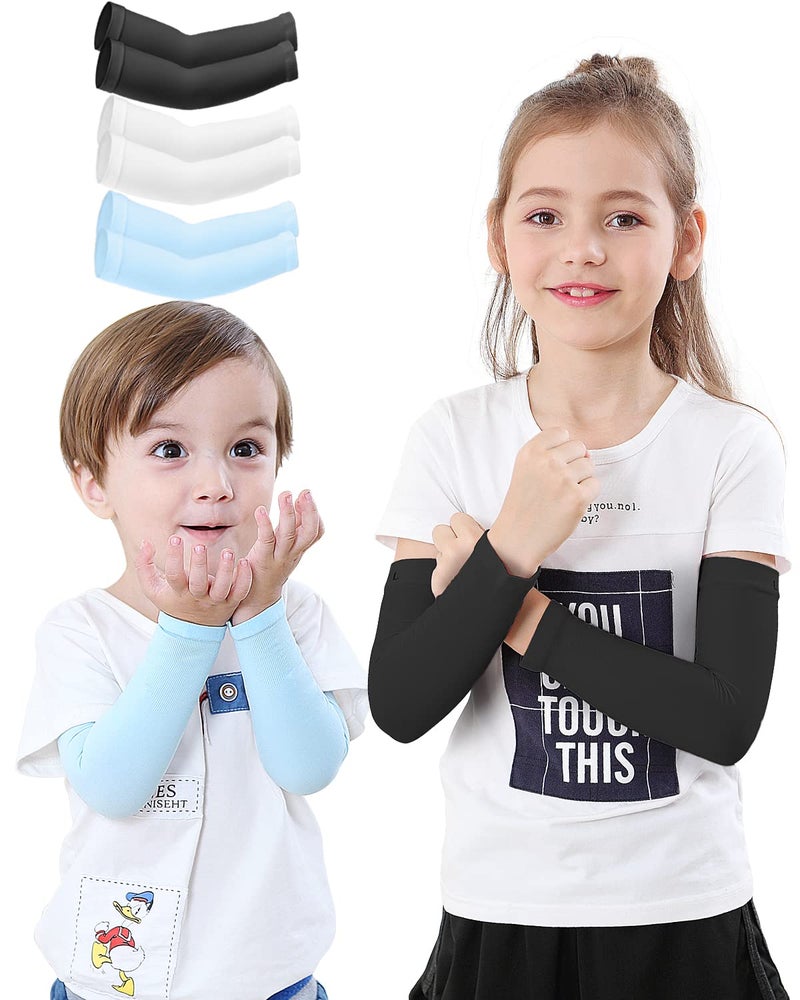 Newbyinn Arm Sleeves for Kids, Toddlers 1 Pair/ 3 Pairs, Warmer Gloves UPF 50 UV Sun Protection Sleeves to Cover Arms - Image 1