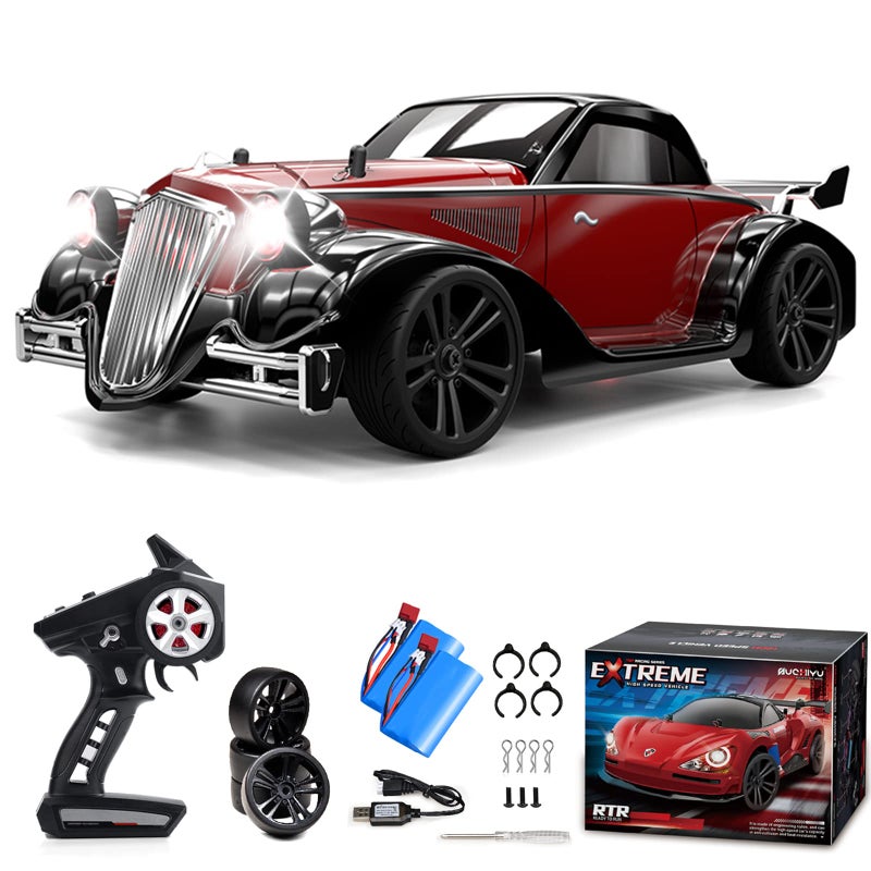 Sakeye RC Drift Cars 116 Red Drifting RC Car 4WD 24GHz Remote Control Car RC Cars High Speed Sport Racing Hobby Vehicle with Lights Two Rechargeable Batteries Kids Toy for Boys Adults - Image 2