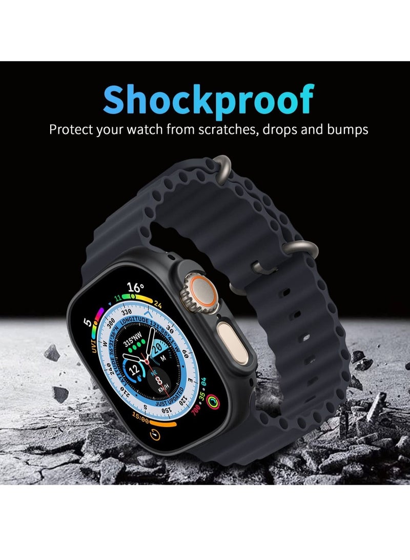 2 Pack Case Compatible with Apple Watch Ultra 49mm, Hard PC Bumper Case All-Around Edge Shockproof Protective Cover Frame - Image 3