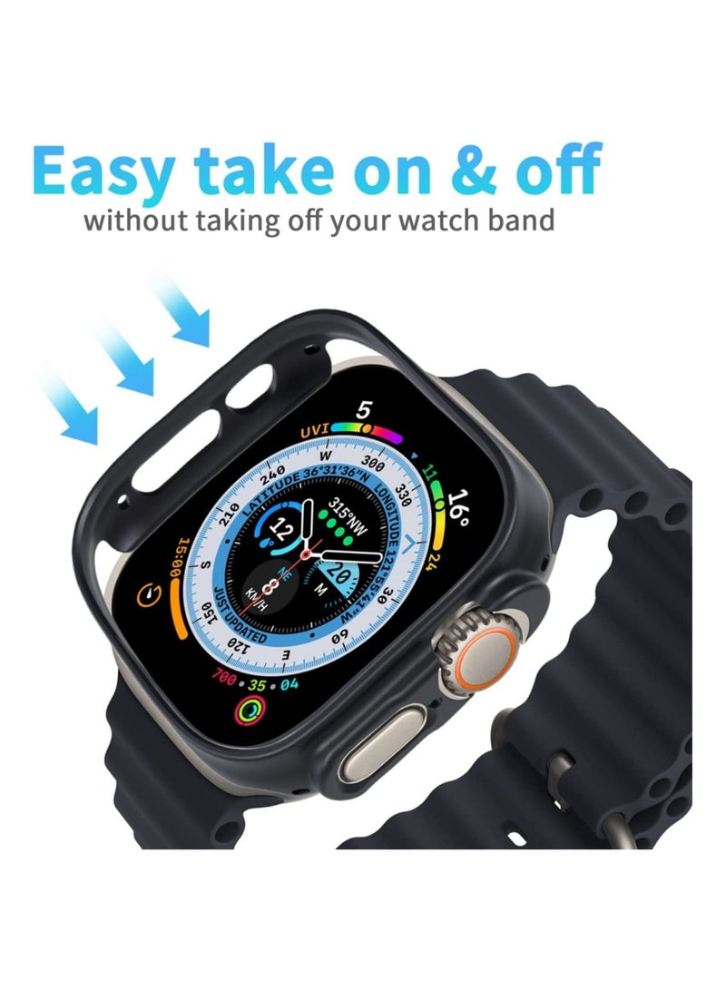 2 Pack Case Compatible with Apple Watch Ultra 49mm, Hard PC Bumper Case All-Around Edge Shockproof Protective Cover Frame - Image 5