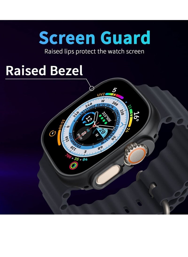 2 Pack Case Compatible with Apple Watch Ultra 49mm, Hard PC Bumper Case All-Around Edge Shockproof Protective Cover Frame - Image 2