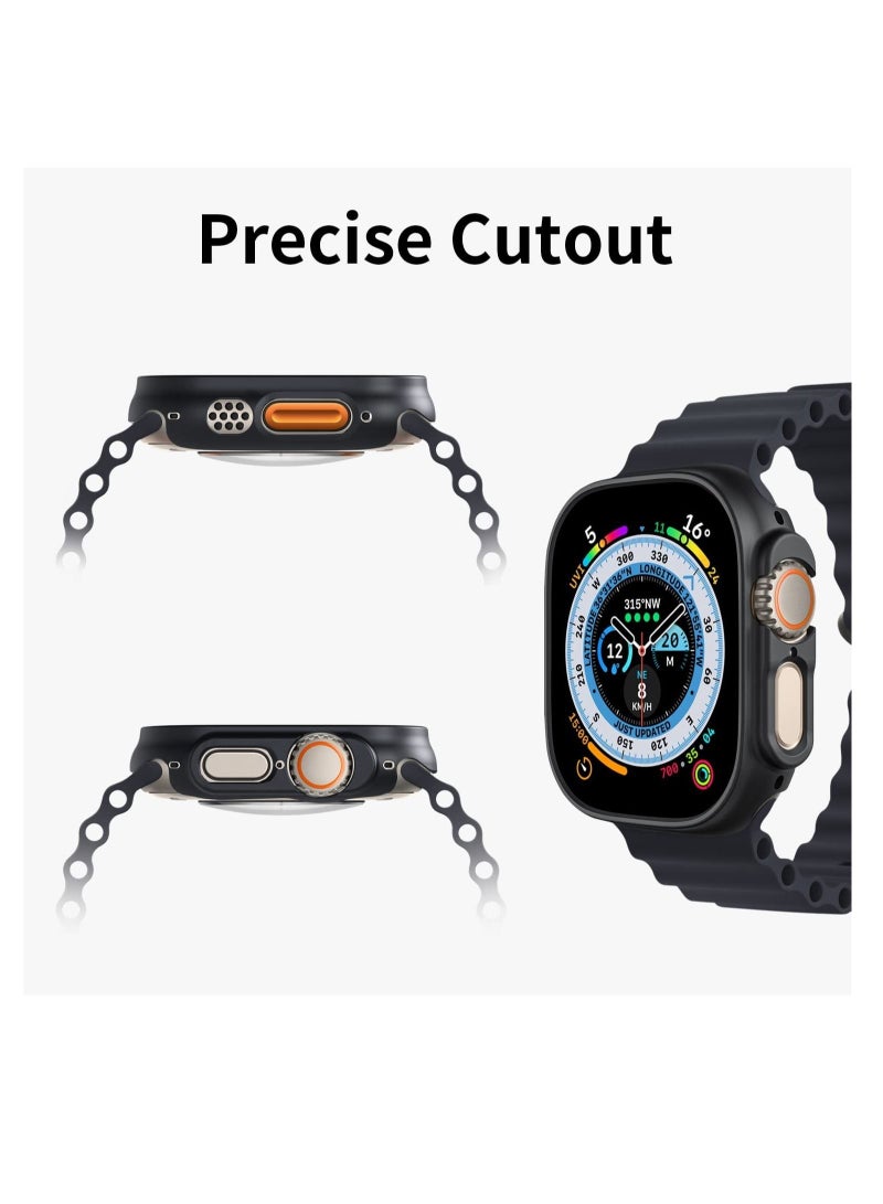 2 Pack Case Compatible with Apple Watch Ultra 49mm, Hard PC Bumper Case All-Around Edge Shockproof Protective Cover Frame - Image 4