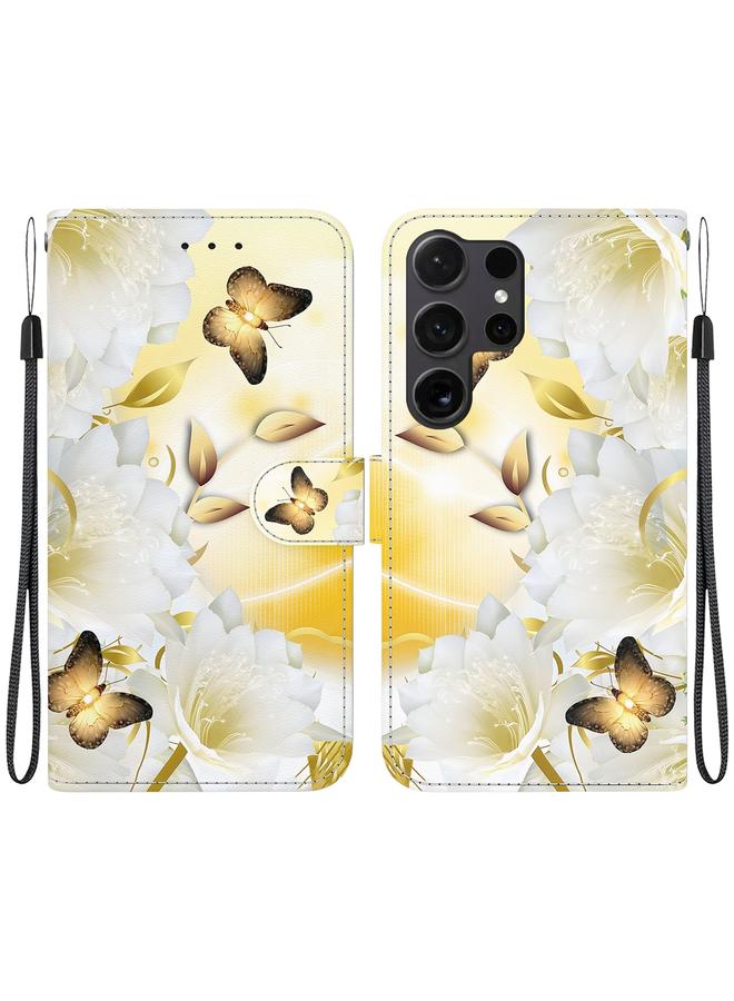 اس-توب جراب لهاتف Samsung Galaxy S25 Ultra 5G مصنوع من الجلد برسومات ملونة وملمس كريستالي - Image 1