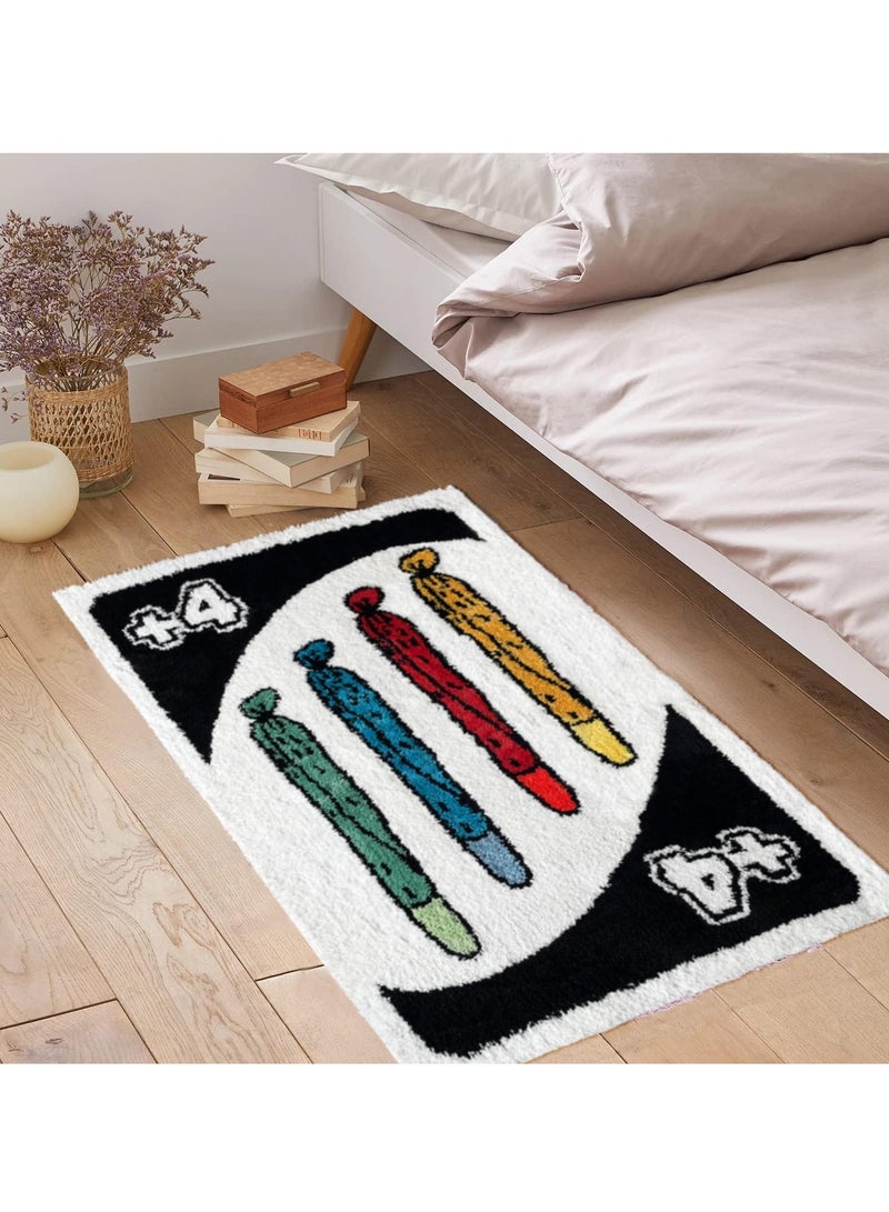 Modern Abstract Unique Small Area Rug Non Slip Washable Trendy Aesthetic Retro Indoor Doormat Suitable for Bathroom Bedroom and Kitchen 40 by 60 Centimeters - Image 2
