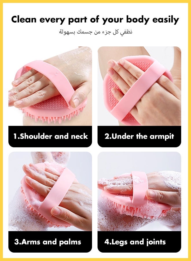 CHOWROAD Non-Slip Handle Silicone Body Brush with Soft Silicone Bristles for Showering, Exfoliating Body Scrubber for Sensitive Skin and With one hooks（Black） - Image 4