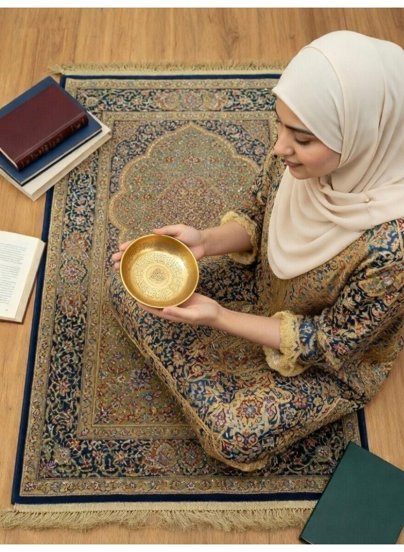 Surah Rahman Engraved Brass Bowl (4.5 Inch) – Islamic Dua, Zamzam Water & Dates bowl - Image 2