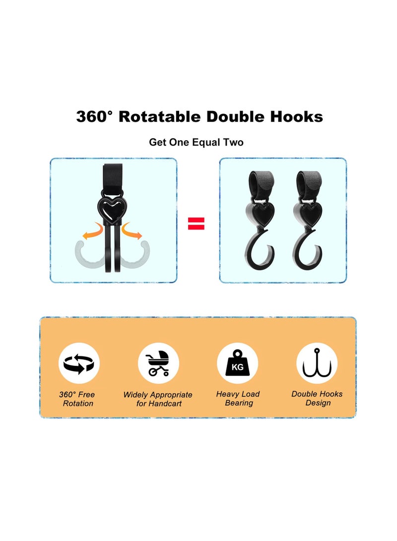 Universal Pram Clips for Strollers - 6 Pack Baby Pushchair Hooks for Organizing Shopping Bags, Handbags, and Changing Bags - Essential Accessories for Parents on the Go - Image 2