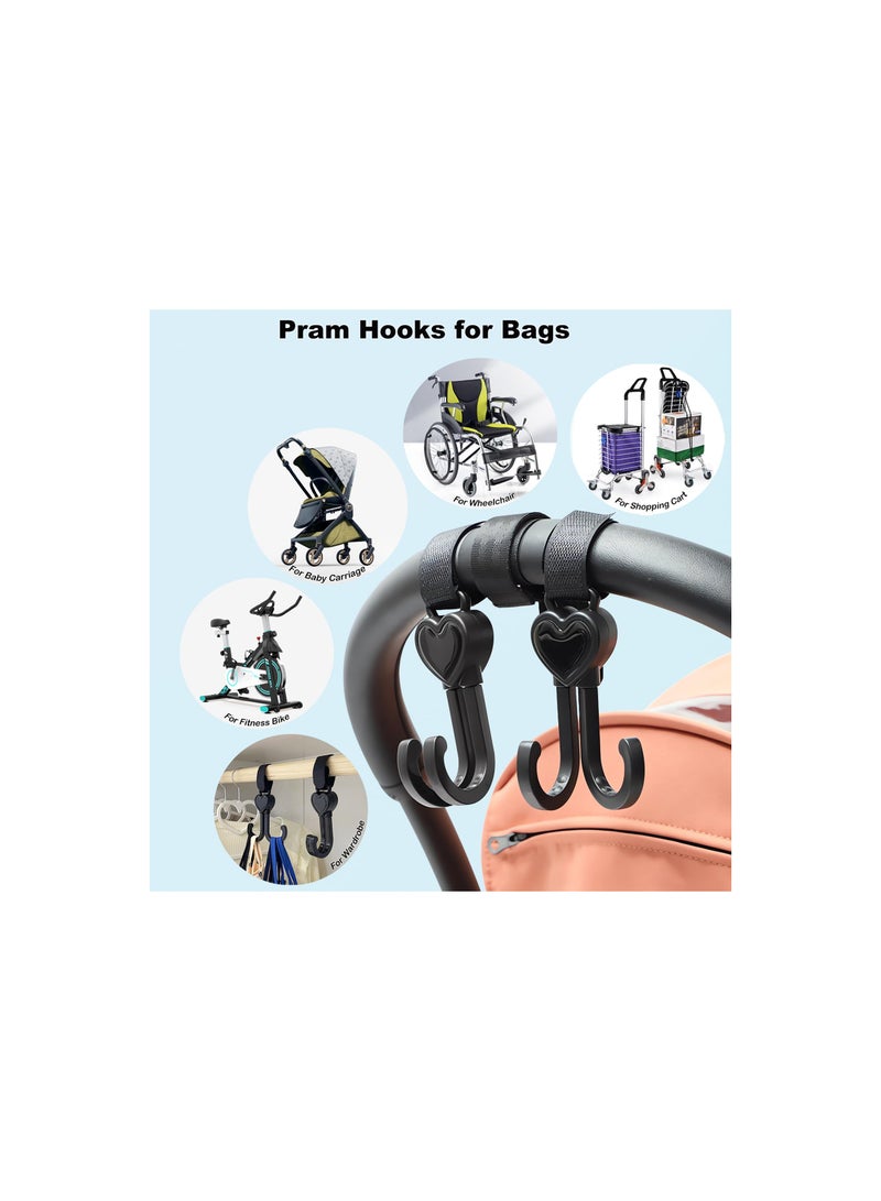 Universal Pram Clips for Strollers - 6 Pack Baby Pushchair Hooks for Organizing Shopping Bags, Handbags, and Changing Bags - Essential Accessories for Parents on the Go - Image 3