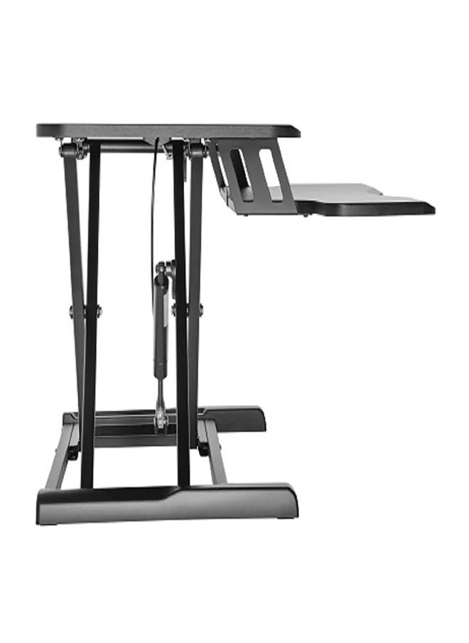 Skill Tech - SHS28 02N Gas Spring Sit-Stand Desk Converter with Keyboard Tray Deck, VESA 100x100, 15kg Load Capacity – Black - Image 1