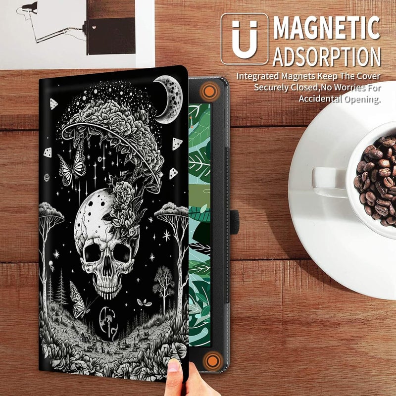 FUYOCWE for Fire HD 10 Case 2021,Fire HD 10 Plus Tablet Case (11th Generation, 2021 Release), Multi-Angle Slim Stand Smart Cover Cases for New Amazon Kindle Fire HD 10 10.1"-Goth Skull Black White Art - Image 4