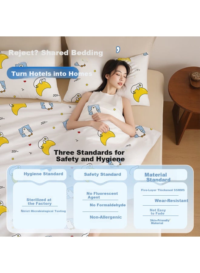 Badigao Disposable Bed Sheet Three-Piece Set Cover Pillowcase Hotel Hospital Accompanying Bedding Travel Essential Artifact - Image 3