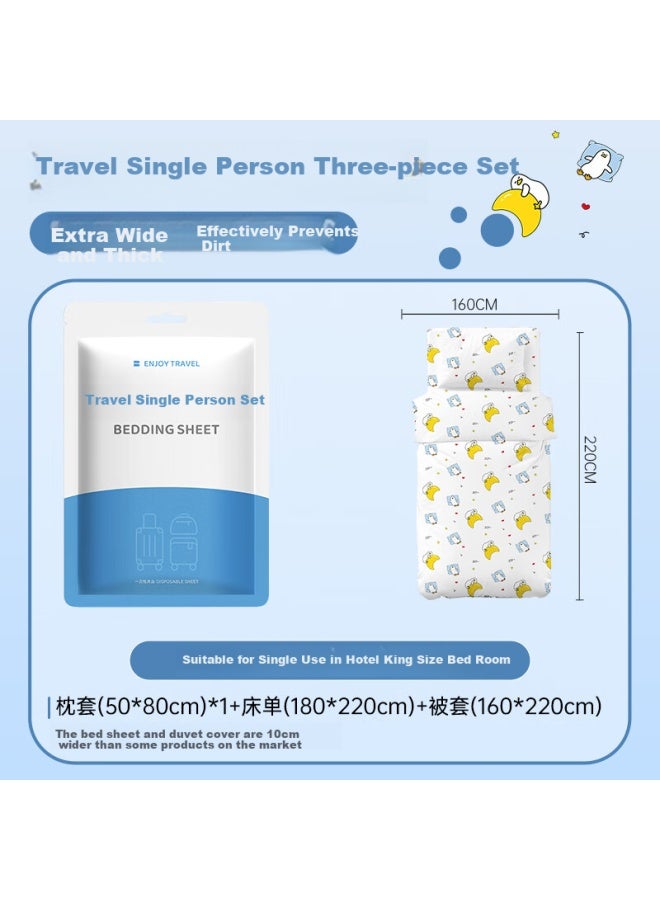 Badigao Disposable Bed Sheet Three-Piece Set Cover Pillowcase Hotel Hospital Accompanying Bedding Travel Essential Artifact - Image 2