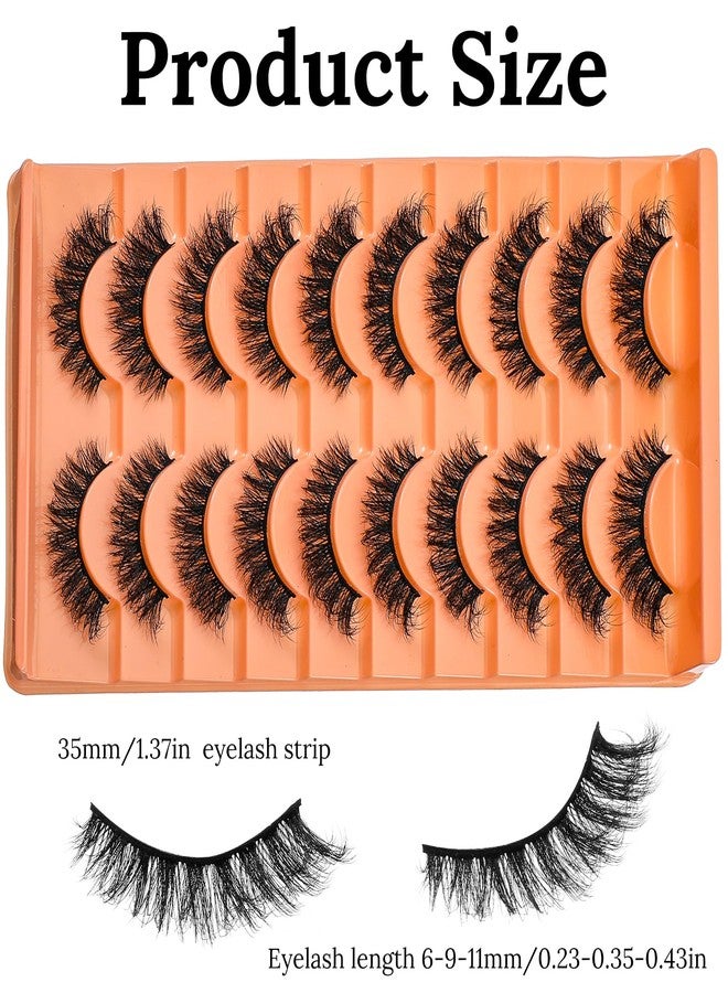 Thrymme 10 Pairs Strip Lashes Cat Eye, Cat Eye Lash Strips, 6-9-11 mm Natural Look False Eyelashes, Soft Lightweight Lash Strips Pack - Image 2