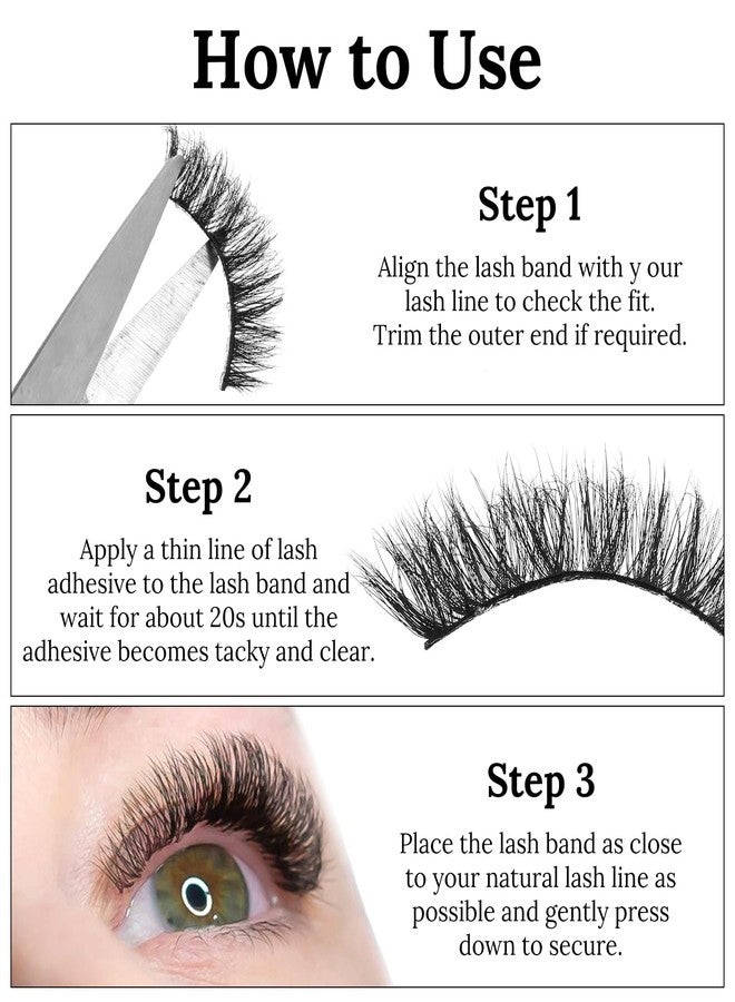 Thrymme 10 Pairs Strip Lashes Cat Eye, Cat Eye Lash Strips, 6-9-11 mm Natural Look False Eyelashes, Soft Lightweight Lash Strips Pack - Image 4