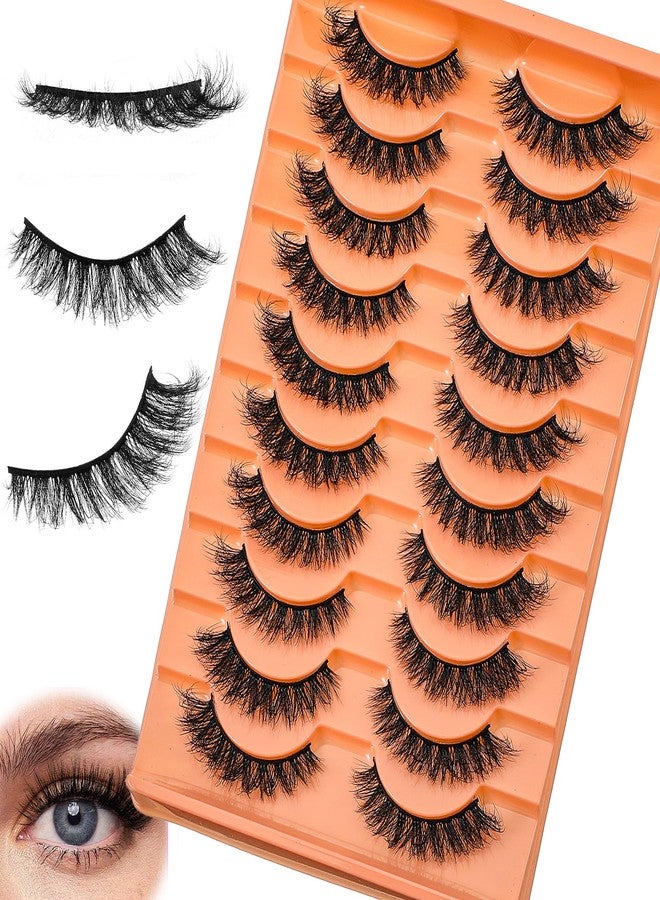 Thrymme 10 Pairs Strip Lashes Cat Eye, Cat Eye Lash Strips, 6-9-11 mm Natural Look False Eyelashes, Soft Lightweight Lash Strips Pack - Image 1